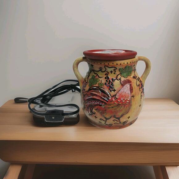 Lang Candles Primitive Rooster Electric Bean Pot Melting Pot Susan Winger + Melt - Picture 2 of 13